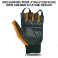 thumbnail image 6 of Wheelchair User Gloves Mobility Disability Fingerless Long Thumb Leather Palm for Men and Women Workout Weight Lifting, Cycling, Driving Gloves New Design Unisex Orange XXL, 6 of 8