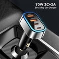 thumbnail image 3 of compatible ESSAGER 70W Fast Car Charger 2 USB+2 Type-C Charger Adapter with LED Light_Perfect Gift, 3 of 5