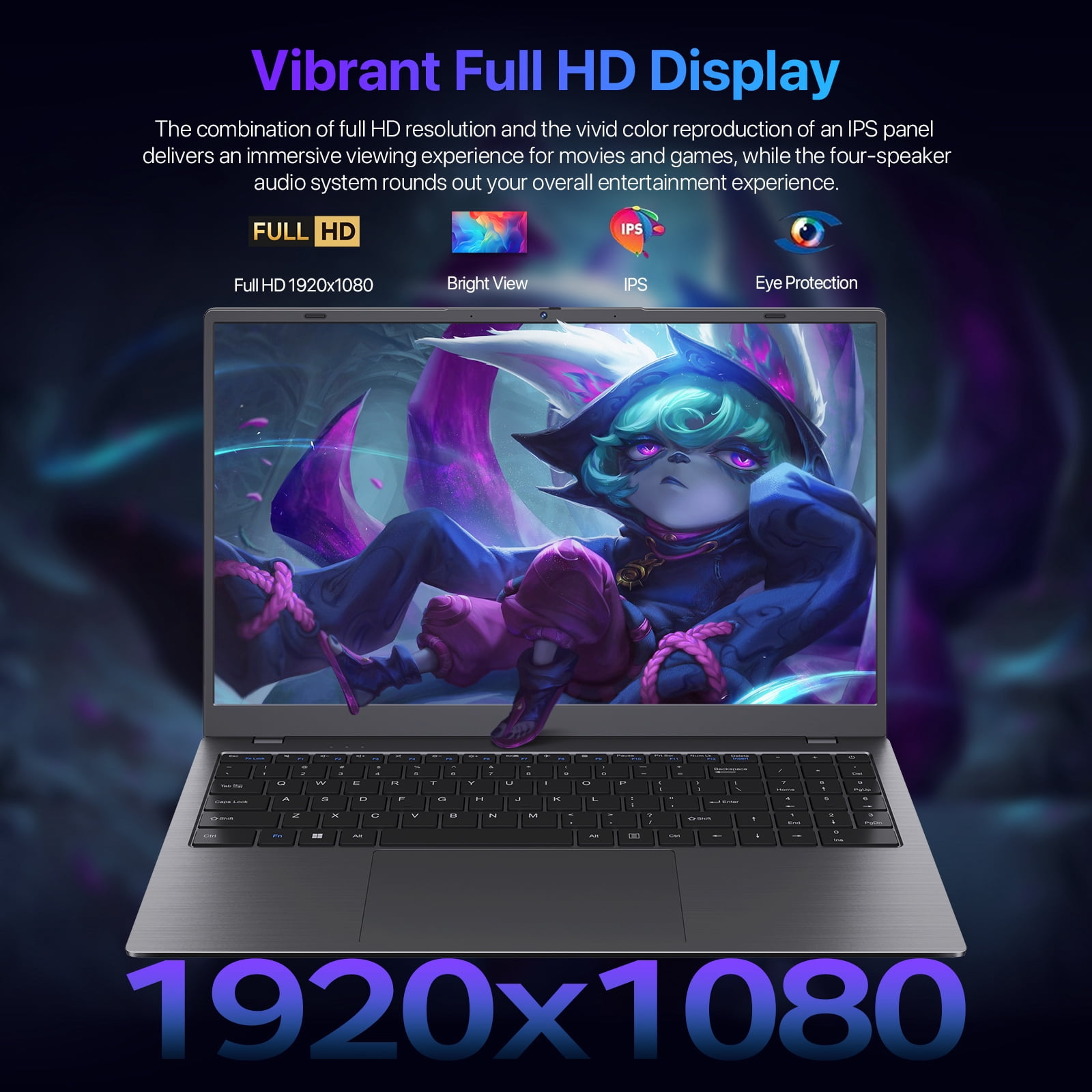THTRO 15.6" IPS FHD Laptop Computer, 512GB SSD 16GB RAM, Intel 6500Y with 2 Cores 4 Thread, Type-C, Windows 11 Laptop for Business, Study, Office, Dark Gray, Lightweight