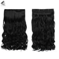 thumbnail image 2 of PULLIMORE 24 inch Clip in Hair Extensions Wavy Curly Wig Synthetic Hair pieces for Women, 2 of 7