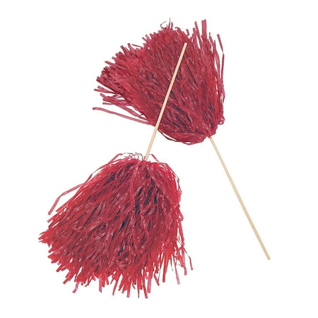 Fun Express Burgundy Spirit Pom - 24 Pieces