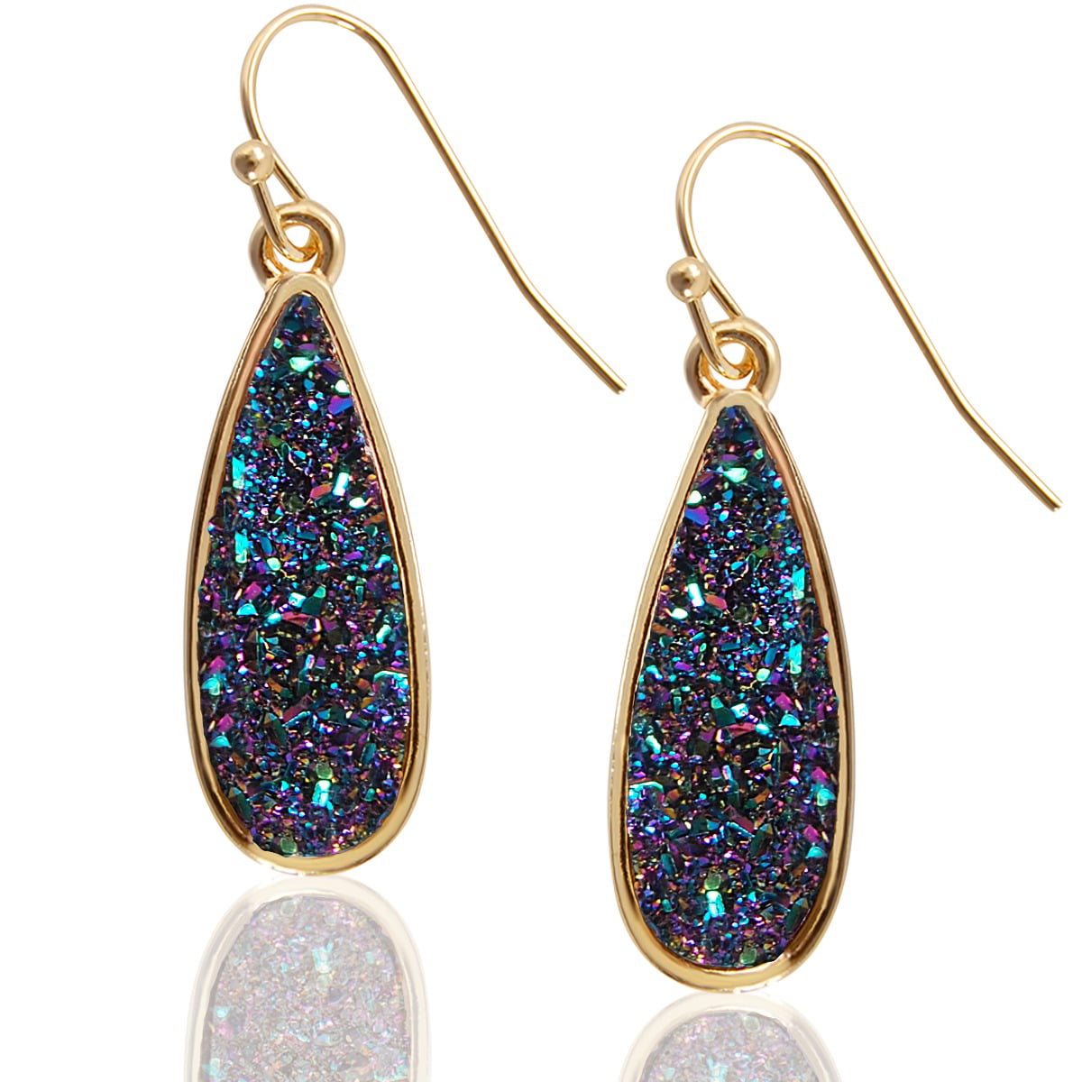 Jewelry Druzy Dangle Earrings Women\u2019s Earrings Druzy Earring Gold and Cream Druzy Earrings