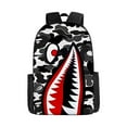 thumbnail image 1 of Camouflage Color Matching Shark Student Schoolbag Digital Printing Large Capacity Cartoon Anime Backpack, 1 of 2