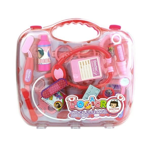 Hearth & Gear Kid's Doctor Toy Set With Carry On & Realistic Play For Children Rot 7-tlg. 2er Herd Play Food Pretend Play 11x19x11,5cm Barbecue Grill 24 X 26 X 8 Cm for Boy Or Girl