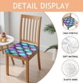 thumbnail image 2 of Mermaid Scales Pattern Seat Covers for Dining Room Chairs Set Of 4,Stretch Printed Washable Chair Seat Cover with Elastic Ties and Button,Removable Waterproof Couch Cushion Covers, 2 of 6