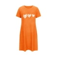 thumbnail image 4 of Women's Nightdresses Short Sleeve V Neck Nightshirt Casual Nightwear Dresses Nighties Loungewear Orange M, 4 of 6