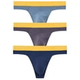 thumbnail image 2 of TANBOM Mens Tagless Thong Underwear Low Rise T Back Bulge Pouch Stretch Thongs Grayish Blue+Dark Blue+Dark Grey M, 2 of 6