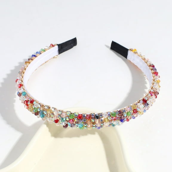 NUOLUX Rhinestone Headband Simple Stylish Hairband Jeweled Headpiece Holiday Party Hair Accessory