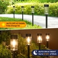 thumbnail image 3 of UME 10 pack Solar Pathway Lights Outdoor, LED Waterproof Solar Garden Lights, 3000K Auto on/off for Garden Yard Lawn Walkway Driveway, 3 of 7