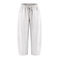 thumbnail image 3 of Women's Pants Elastic Waist Loose Banana Shaped Cropped Summer Pants for Women Multicolor L, 3 of 6