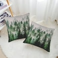 thumbnail image 4 of Set of 2 Throw Pillow Covers Soft Green Trees Pillow Cases 18x18 Inch Watercolor Foggy Forest Modern Home Decor Pillow Covers for Couch Bed Sofa, 4 of 6