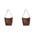 thumbnail image 1 of Bolso Tipo Cubo Ante para Mujer Hombro Con Correa Ajustable Mano El (café), 1 of 2