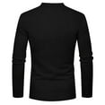 thumbnail image 3 of TMOYZQ Men's Long Sleeve Shirts Spring Casual Crewneck Pullover T-Shirt Stretch Textured Knit Tee Slim Fit Soft Button Up Blouse Tops with Pocket, 3 of 5