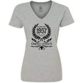 thumbnail image 3 of Inktastic Born in 1957 Limited Edition Women's V-Neck T-Shirt, 3 of 5