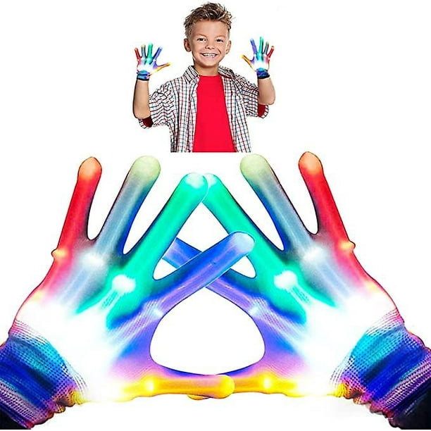 Superwin Regalos para ninos adolescentes Ninas Juguetes para ninos de 10 11 12 anos Guantes LED Luz Resplandor Suministros para fiestas Rainbow Cool Toys Fun Creative Birthday Co Walmart en linea