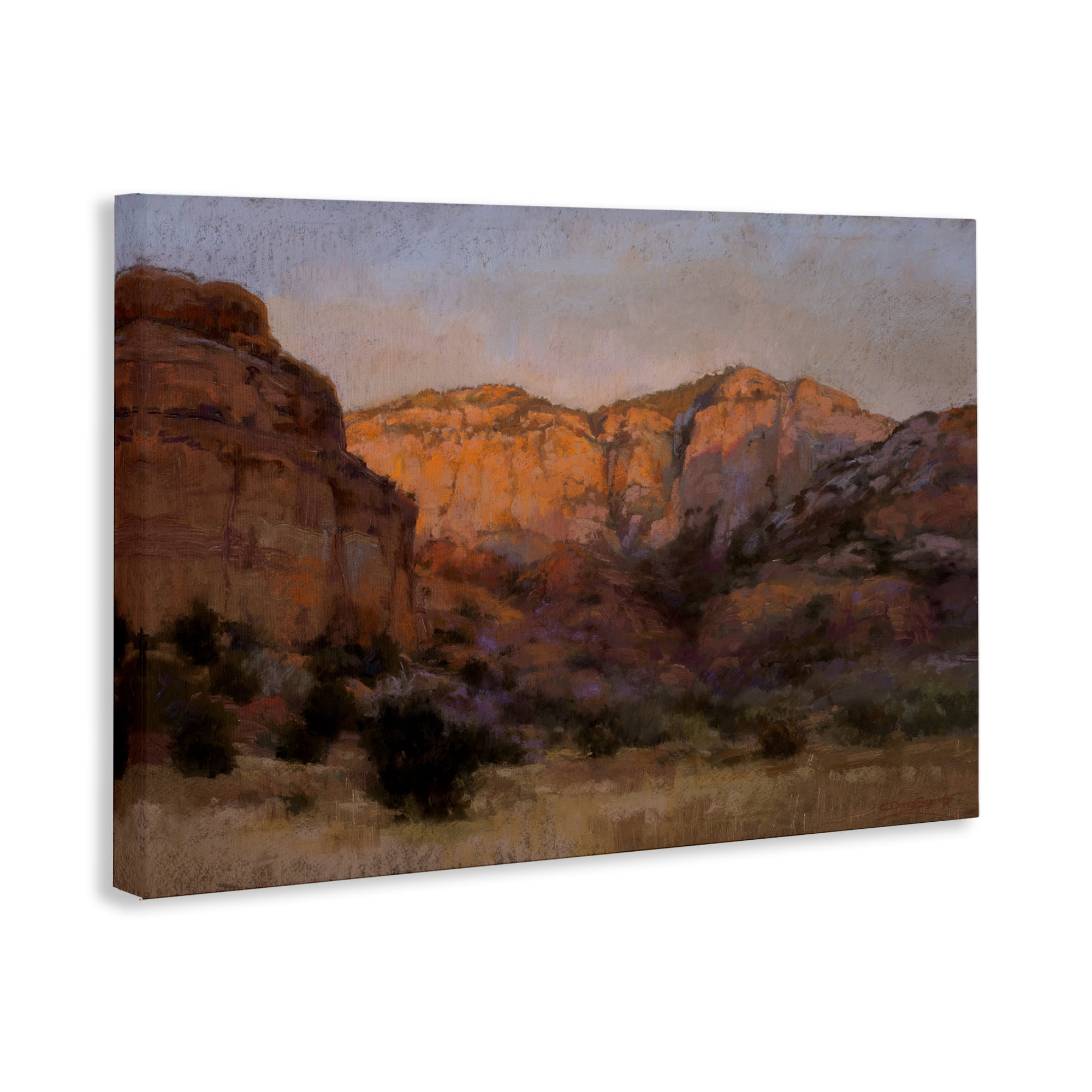 Stupell Industries Canyon Cliffs Landscape Landscape & Nature Painting Wrapped Canvas Art Print Wall Art, 36 x 24