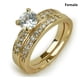 thumbnail image 1 of Oro De 18 Quilates Lleno De Diamantes De Los Hombres Tamaño 7 A 14 , Mujeres 5 12 Anillo De Compromiso Conjunto, 1 of 4
