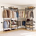 thumbnail image 6 of ROGALIS H4 Wall Mounted Closet System, Expandable Industrial Pipe Clothes Rack Clothing Rack for Hanging Clothes, Heavy Duty Closet Organizers and Storage in Wardrobe Closet, 6 of 9