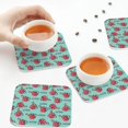 thumbnail image 7 of Fuzoiu Snowflake Hot Cocoa Print Leather Coasters Set,Drink Coasters Set of 6,for Tabletop Protection, Durable PVC Coasters,Home Décor and Housewarming Gift,Square, 7 of 7