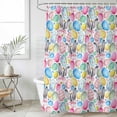 thumbnail image 4 of Easter Bathroom Shower Curtains with 12 Hooks Polyester Waterproof Shower Curtain for Stalls and Bathtubs Spring Cute Colorful Eggs Bunny Flower Plant Decorative Bathroom Privacy Curtain 72x78 Inches, 4 of 9