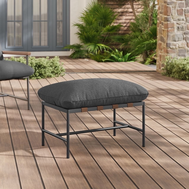 Modway Raya Ottomane en Bouclé pour Mobilier de Patio Extérieur, Charbon