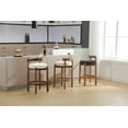thumbnail image 2 of Guyou Counter Height Stools Set of 2, Mid Century Modern Armless Island Bar Stools with Curved Back and Wooden Frame, Round Kitchen Stools with Footrest for Restaurant Bar Bistro Kitchen Island, Black, 2 of 9