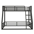 thumbnail image 4 of Harper & Bright Designs Metal Bunk Bed Twin XL over Queen with Stairs, Heavy-Duty Floor Bunk Bed Frame with Guardrails for Bedroom, Black, 4 of 11