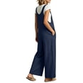 thumbnail image 6 of ClodeEU Women's Sleeveless Wide Leg Jumpsuit with Pockets,Casual Baggy Overalls Jumpsuit Navy,Women's Plus XL, 6 of 8