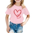 thumbnail image 4 of Ulitacool Boy T Shirt Simple Crew Neck Spring Tops Short Sleeve Tee Heart Print Blouse Boy Summer Clothing 2-3 Years Pink, 4 of 4