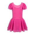 thumbnail image 2 of TSSOE Girls' Kids Flutter Short Sleeve Ballet Dance Tutu Dress Skirted Leotard Gymnastics Rose 12-14, 2 of 5