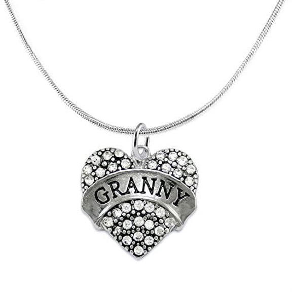 Granny Heart Covered With Genuine Austrian Cut Crystal On A Beautiful Adjustable  Snake Chain Necklace, The Perfect Gif, HypoallergenicSafe-No Nickel, Lead Or Cadmium In The Metal