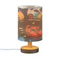 thumbnail image 2 of Bedside Desk Lamp LED Abstract Sport Cars Table Nightstand Lamps Warm Light Fabric Lampshade for Home Bedroom Office Living Room Decor, 2 of 7