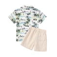 thumbnail image 3 of SonxaHe Toddler Boy Summer Outfits Cartoon Dinosaur Short Sleeve Shirt Shorts Kids Loose Cozy Beach Play Outfit Set Beige,Size 2-3 Y, 3 of 3