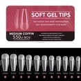 thumbnail image 2 of HILABEE 500Pcs Full Cover False Nail Tips Transparent Nails Extension, Artificial Nails, Frosted T, 2 of 8
