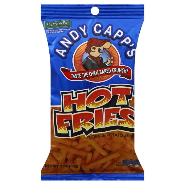Andy Capp's Hot Fries Corn & Potato Snacks, 3 oz