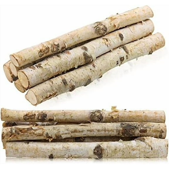 6Pack Small Birch Logs for Fireplace Unfinished Wood Crafts DIY Home Decorative Burning,Fireplace Log Set (0.78''-1.18'' Dia. x 12" Long)