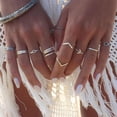 thumbnail image 1 of JM Peine de anillo de plata antigua con estrella de moda ins geométrica simple Retro JM, 1 of 5