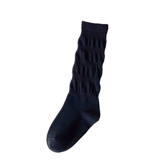 Girls Slouch Socks Ribbed Knit Cotton Crew Socks Soft Breathable Mid Calf Casual Boot Socks for Kids Toddlers Daily Wear