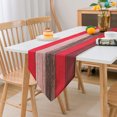 thumbnail image 2 of Camino de Mesa Rojo Naranja Lino Moderno Textura de Madera Raya Granja Rústico Retro Marrón 33x183cm Camino de Mesa de Yute para Mesa de Comedor Granja Fiesta Picnic Decoración de Cocina Gratis, 2 of 7