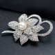thumbnail image 4 of 2X Pin de Broche de Flores con Clase con Cristal Creado Brillante Y Perla Creada para la Boda de Navidad O Fiesta de Graduacion, 4 of 5