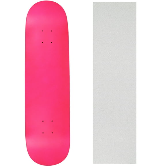 Skateboard Deck Pro 7-Ply Canadian Maple NEON PINK With Griptape 7.5" - 8.5"