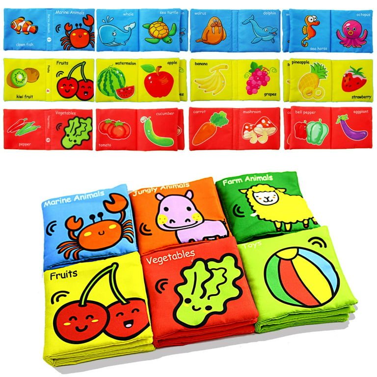 Fridja Soft Book Nontoxic Fabric Baby Cloth Books Early Education Toys 8 Page