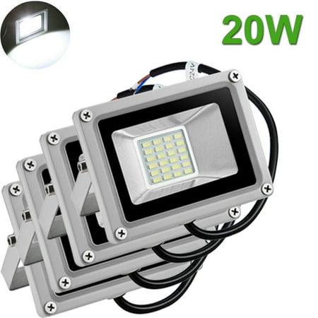 4X 20W LED Flood Light Outdoor Landscape Garden Lamp Waterproof Cool White 12V