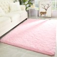 thumbnail image 1 of Alfombra Merelax, moderna, suave y esponjosa, peluda, 120 x 180 cm, rosa, 1 of 7