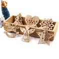 thumbnail image 2 of Adornos colgantes de madera de copos de nieve huecos europeos para árbol de Navidad, decoraciones de fiesta de Navidad, regalo para niños, 6 piezas, 2 of 4
