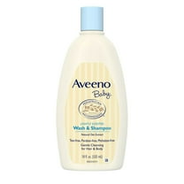 AVEENO Baby Wash & Shampoo, Lightly Scented, 18 oz (Pack of 2)