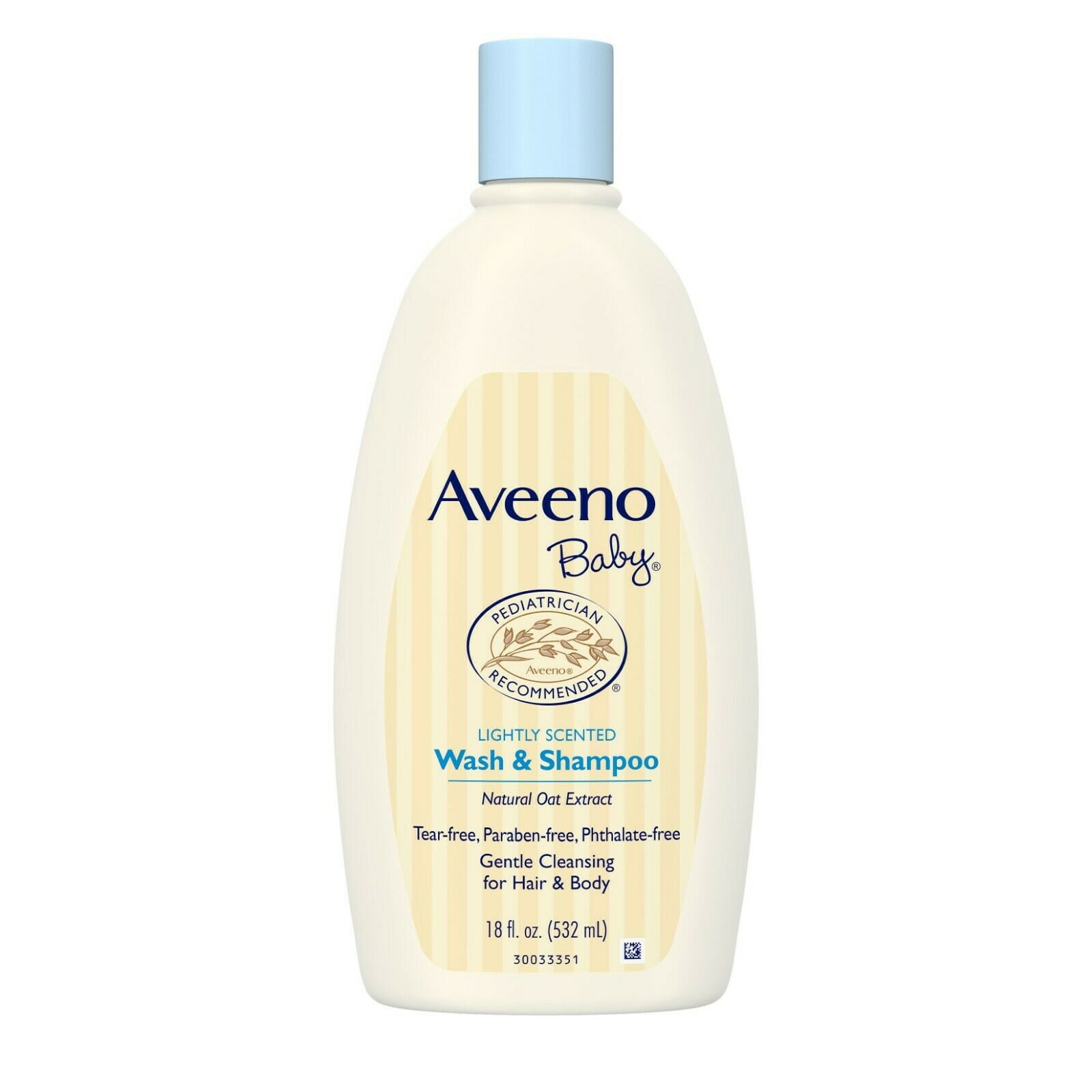AVEENO Baby Wash & Shampoo, Lightly Scented, 18 oz (Pack of 2)
