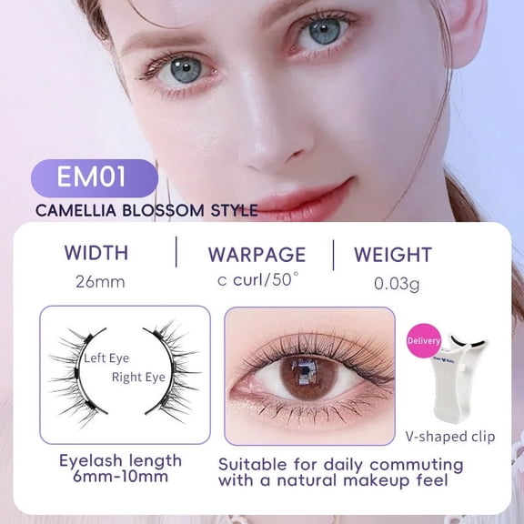 Magnetic Eyelashes with Applicator Kit, Reusable No Glue Magnetic False Eyelashes Natural Look Lightweight Magnetic Lashes for Women Easy Apply Lash Set
