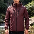 thumbnail image 3 of Husipze Men's Waterproof Rain Jacket Lightweight Breathable Thin Hooded Wind Resistant Raincoat for Hiking Cycling Outdoor Sports Wine L, 3 of 5