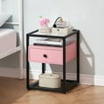 thumbnail image 2 of VECELO Tempered Glass Nightstand with Drawer, Glass Top End Table for Bedroom/Living room/Office, Pink, 2 of 8